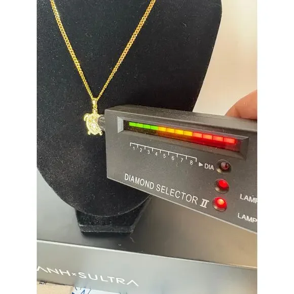 Moissanite Turtle Necklace - 14k Vermeil over 925 Sterling - Picture 2 of 8